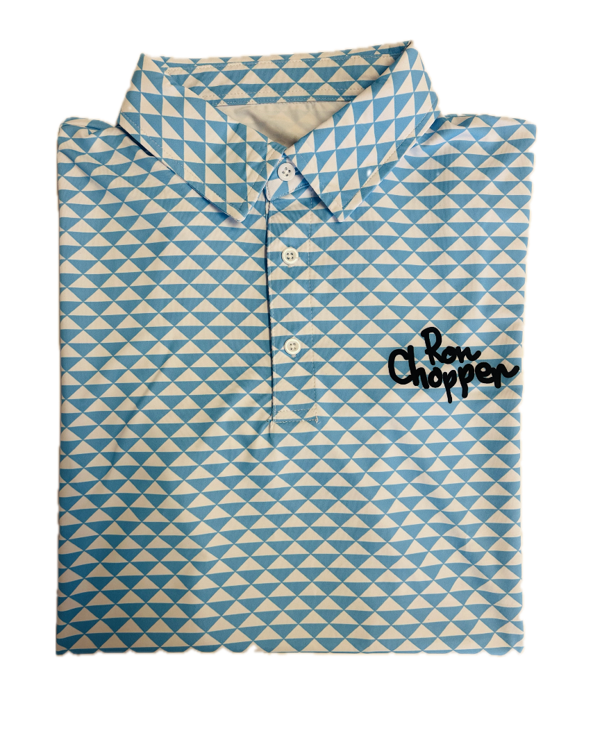 Rons' Blue and White Tri Polo
