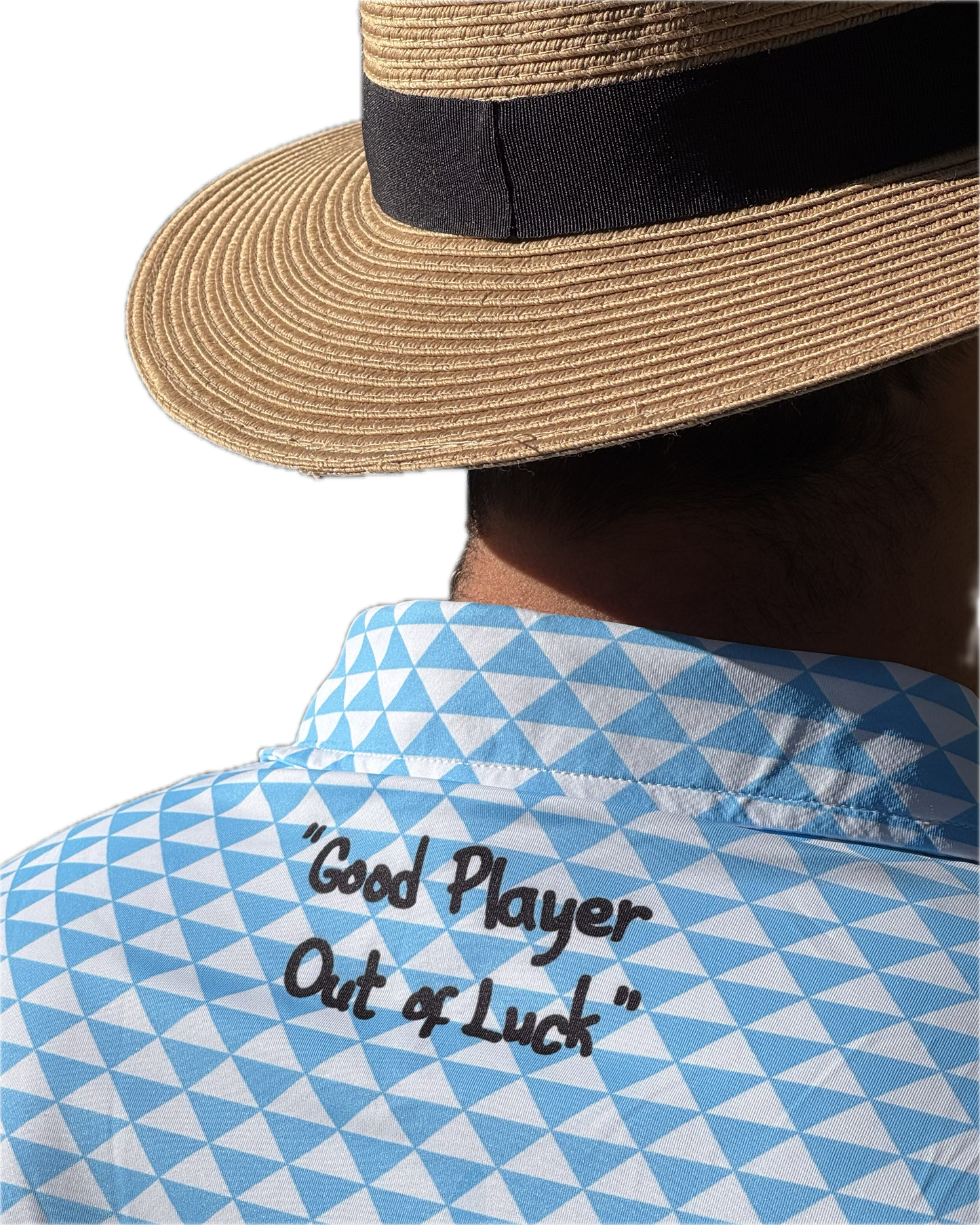 Rons' Blue and White Tri Polo