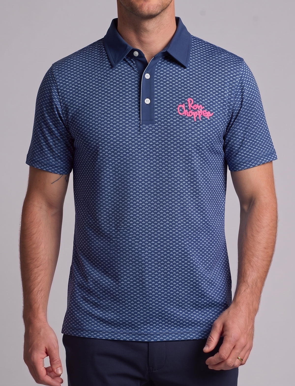 We'Ron Here Blue Polo